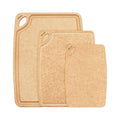 3-Pack Kitchen Cutting Boards Set Natural Wood Fiber Composite Juice Grooves - Elihome