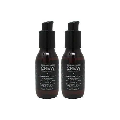 Bundle 2 Items : AMERICAN CREW Ultra Gliding Shave Oil, 1.7 Oz (Pack of 2)