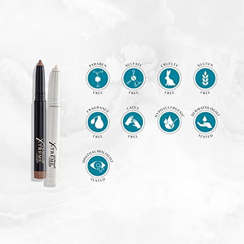 Xtreme Lashes Glideshadow Long Lasting Eyeshadow Stick Amber Glow Quad Collection, Chocolate, Mahgony, Bronze, Champagne, Lightweight Cream to Powder Makeup, No Fallout, Lash Extension Safe
