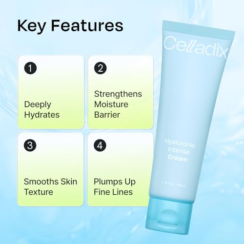 Celladix Hyaluronic Intense Cream ? 95% Pure Hyaluronic Acid with Niacinamide & Panthenol ? 100 Hours of Hydration, Barrier Strengthening Care for Smooth, Radiant Skin ? Korean Skincare, 2.70 Fl Oz