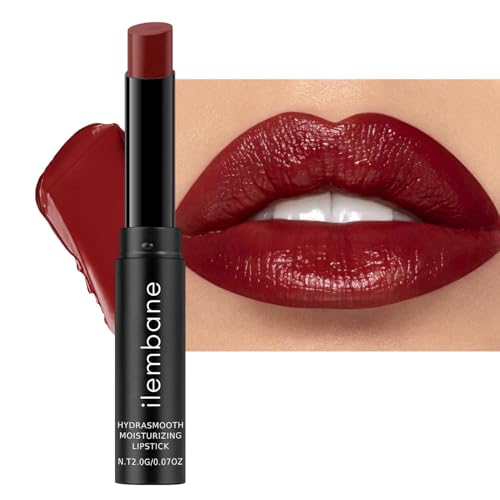 Deep Red Moisturizing Lipstick ? Hydrating Cream Lip Balm for Dry, Chapped Lips, Bold Glossy Finish, Lightweight Vegan Lip Color, Long-Lasting Smooth Wear for Women & Girls (Cinnamon Rose)