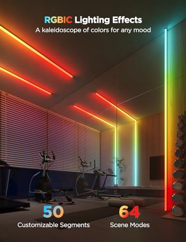 Govee RGBIC LED Strip Lights 16.4ft with Covers, Smart WiFi Control, APP, Voice Compatible