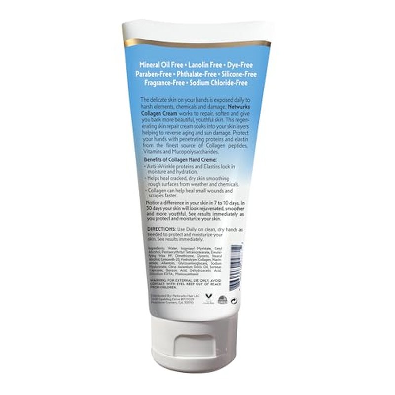 Collagen Hand & Body Cream Regenerating Skin Repair for Dry, Cracked Skin, 6 Fl Oz
