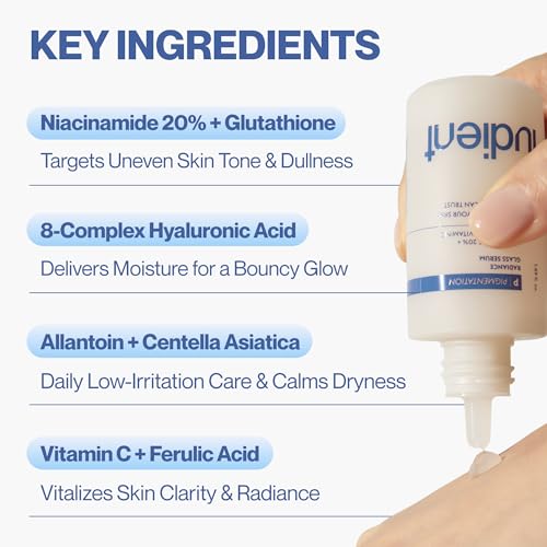 Niacinamide & Glutathione Serum for Face - Dark Spot Corrector & Radiance Booster 1.69oz