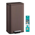 SONGMICS 8-Gallon Stainless Steel Trash Can with Lid and Pedal - Brown