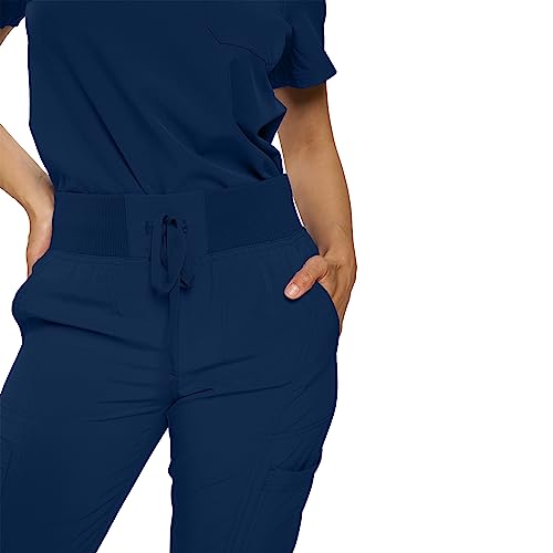 Womens Jogger Scrubs Ribbed Jogger Scrub Pants for Women