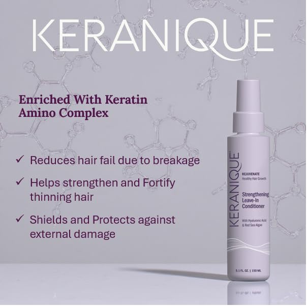 Keranike Strengthening Leave-In Conditioner Spray for Thinning Hair – 5.1 Fl Oz
