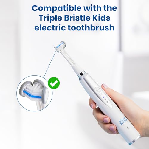 Triple Bristle Kids Sonic Toothbrush Replacement Brush Heads 2 Pack