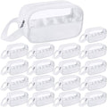 Tanlade 18 Pcs Clear Cosmetic Bags Bulk, Translucent Makeup Toiletry Bag for Women Waterproof Portable Cosmetic Bag Set Traveling Make up Organizer(White)