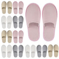 Geyoga 12-Pair House Slippers for Guests - Medium White Light Gray Khaki Pink