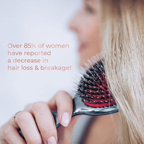 MISEL Small Chromee Boar Bristle Hair Brush for All Hair Types - Detangles & Reduces Breakage