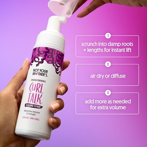 Not Your Mother's Curl Talk Instant Lift Root Hair Spray and Strengthening Volume Foam (2-Pack) - Powered by Biotin, Peptides, and Rice Protein - For Curly Hair Types