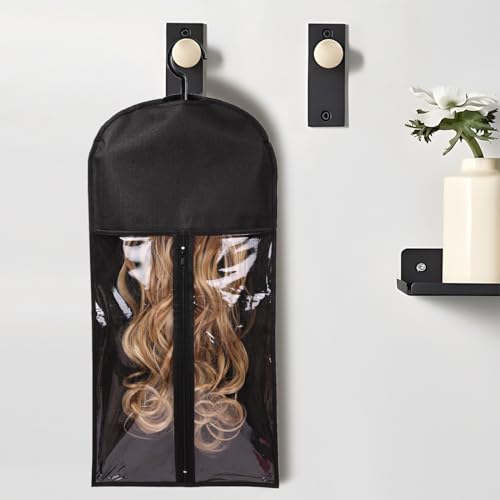 12PCS Wig Storage Hanger for Wigs & Accessories - Black, 23.5 Inch