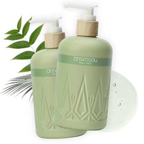 Moisturizing Body Wash for Sensitive Skin Women & Men, Full Body Washes with Hot Spring Yeast, Green Algae & Kaolin from Japan, Natural Body Wash, Daily Use, 2EA, Each 10.1 Fl Oz