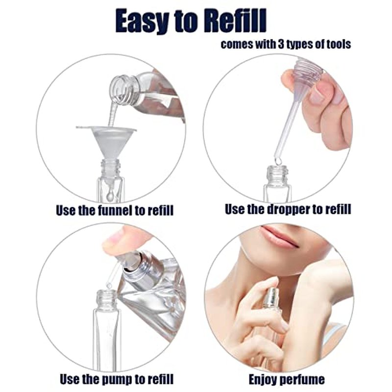 Lil Ray 1 Oz Perfume Atomizer Bottle, Portable Fragrance Bottle, Refillable Glass Spray Bottle for Perfume Cologne Water Alcohol (6 PCS, Black)