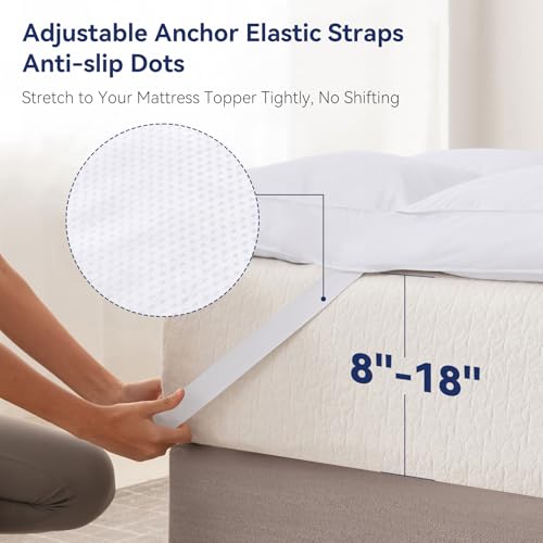 White Full 3-Inch Goose Feather Mattress Topper Thick Pillow Top - Breathable & Supportive