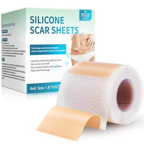 Rvlaim Medical-Grade Silicone Scar Sheets 4M Roll for Keloid & Surgical Scars