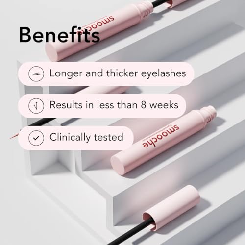 Smooche Eyelash Growth Serum ? Clinically Tested for Longer, Thicker Lashes in 8 Weeks ? Vegan, Hormone-Free & Cruelty-Free Lash Enhancer