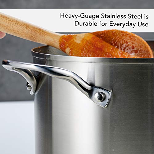 KitchenAid 8-Quart Stainless Steel 3-Ply Stock Pot with Lid – Silver