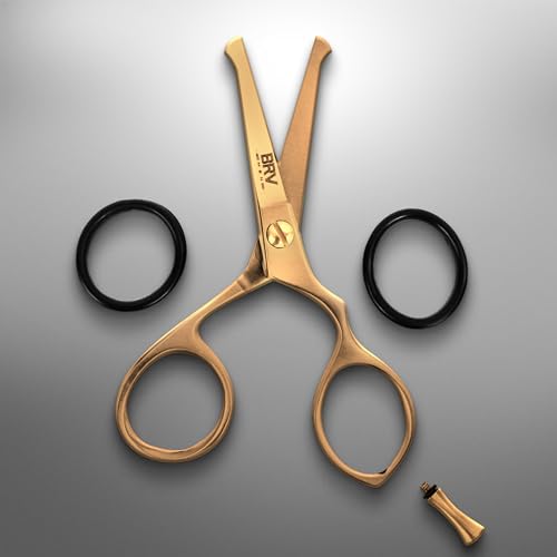 Titanium Bronze Nose & Ear Hair Scissors - 4.2 Inch Rounded Tip Grooming Tool, Right Handed