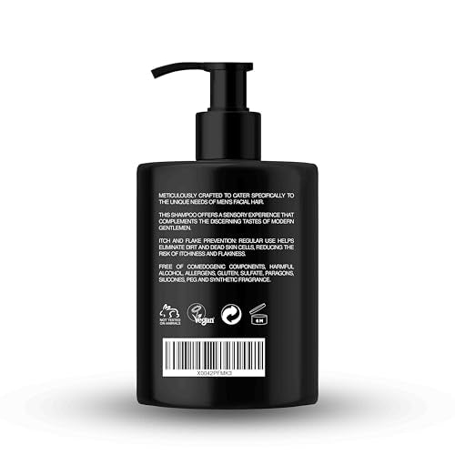 Men's Beard Shampoo - Hydrating & Softening Wash with Witch Hazel - All Skin & Beard Types - 8oz - Variation of Shampoo