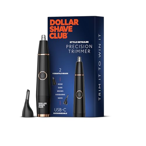 Nose & Ear Hair Trimmer with Detailing & Guide Combs - Waterproof Rechargeable Grooming Tool