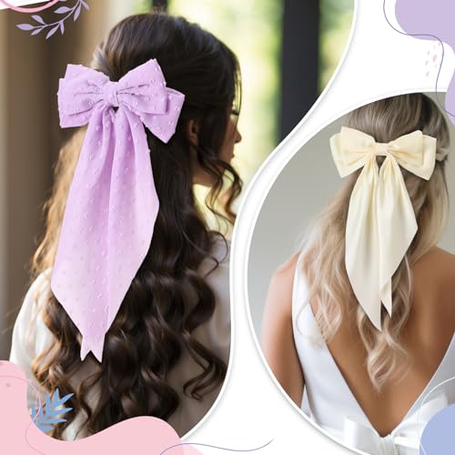 Large Satin Hair Bows Set - 36 Oversized Women’s Hair Accessories