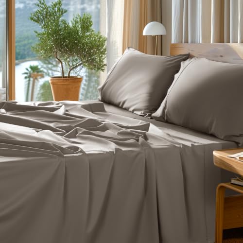 Egyptian Cotton King Sheet Set - Taupe, 1000 Thread Count Luxury Bedding