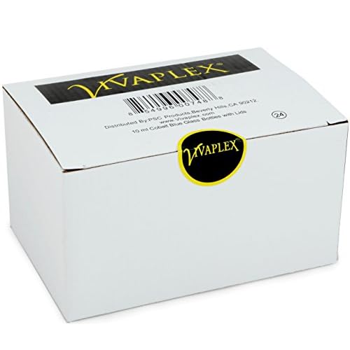 Vivaplex, 24, Cobalt Blue, 10 ml (1/3 oz) Glass Bottles, with Lids