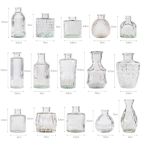 Clear Glass Bud Vase Set - 72 Pcs Small Flower Vases for Centerpieces & Wedding Decor - Yabool