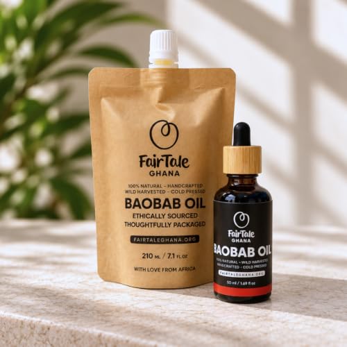 Baobab Oil - 7.1 Fl Oz Natural Nourishing Skin and Hair Oil - Handmade in Ghana