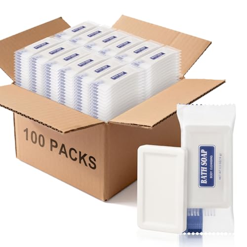 100 Pack Travel Size Bar Soaps - Individually Wrapped Hotel & Travel Essentials