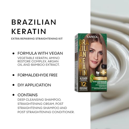 Kareol Formaldehyde-Free Keratin Hair Straightening Kit for Frizz Control