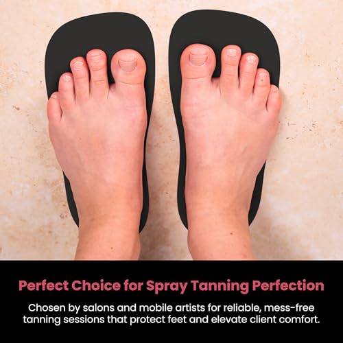 Disposable Spray Tanning Feet Pads - Black, 60 Pairs for Salon & Home Use