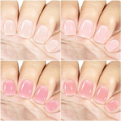 Vishine Gel Nail Polish Starter Kit with UV LED Nail Lamp, 45ColorSheer Milky Pink Jelly Nude Transparent Gel Polish, Top Coat, Base Coat & Matte Top Coat with Essential Nail Art Manicure Tools Set