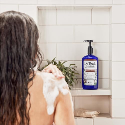 Dr Teal's Epsom Salt Body Wash with Coconut Oil & Aloe, 24oz Pack of 4