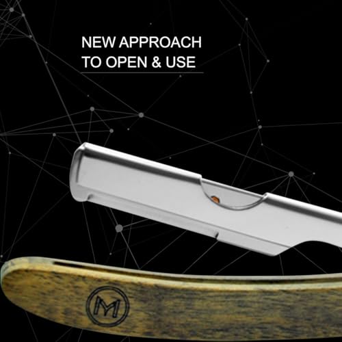 Generic Straight Edge Razor for Men, Stainless Steel Blade Arm Barber Razor with Walnut Wood Handle, Shaving Razor for Close Shaving, Manual Men's Beard Cut Throat Shavette Almaz Razor, brown