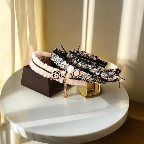 Pearl Hairband for Women - Decorative Headband with Jeweled Beads - 1 Pack