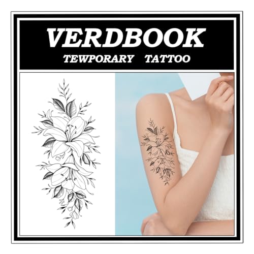 Waterproof Temporary Tattoos: 2-Sheet Tattoo Kit with Realistic Body Stickers, Semi-Permanent Tattoos for Adults Lasting 7-15 Days ? Safe for Men & Women, Blossom Journey