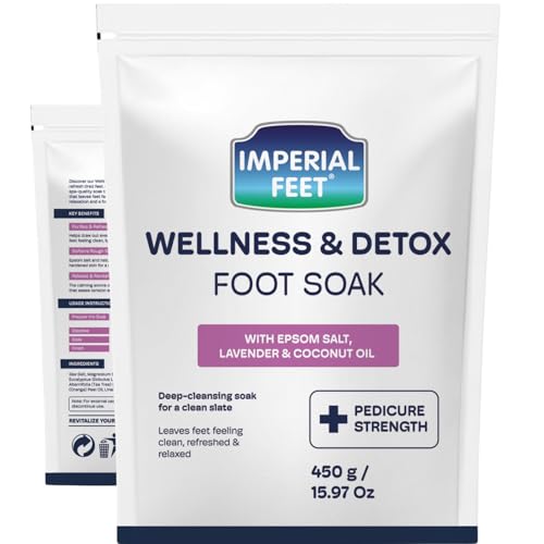 Wellness Detox Foot Soak with Epsom Salt & Lavender ? Relaxing Spa Foot Soak for Tired Feet, Stress Relief & Daily Foot Care ? Trusted by Professionals Since 2001