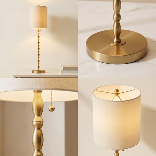 BRASSLISM Gold-Plated Buffet Lamps Set of 2, 28.5" Tall Brass Finish Entryway & Living Room Lighting