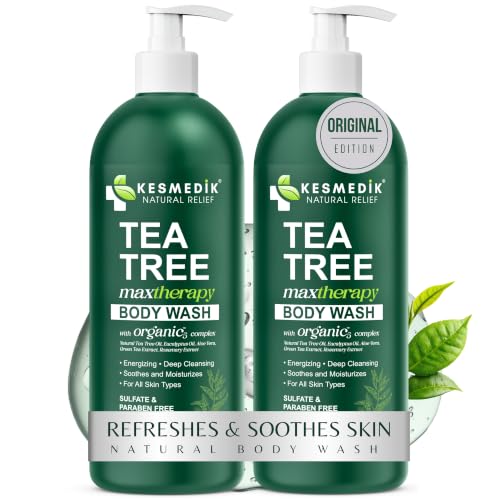 Tea Tree Body Wash MaxTherapy 16 Fl Oz 2-Pack with Organic Tea Tree Oil