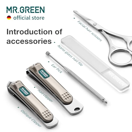 Colorful Manicure & Pedicure Set with Nail Clippers & Face Scissors - Brown (Mr-6685)