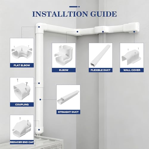 10ft Mini Split Line Set Cover PVC for AC & Heat Pump White