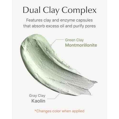 SU:M One Minute Clay Mask - Pore Cleanser & Hydrating 2-in-1 Korean Face Mask and Facial Cleanser for Blackheads, Exfoliation & Smooth Skin, 5.07 fl oz