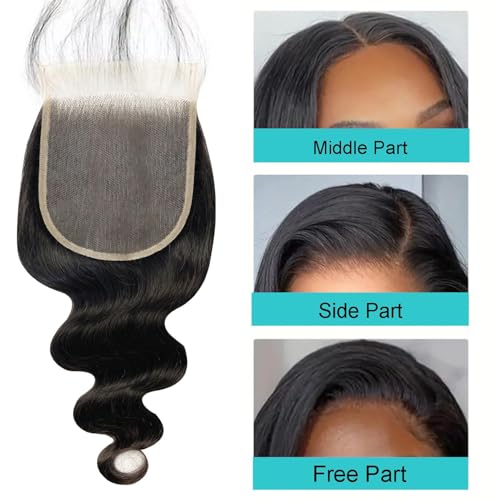 12 Inch 5x5 HD Lace Closure Body Wave Human Hair - Natural Color, Pre-Plucked, Bleached Knots, Transparent HD Lace - Black Women
