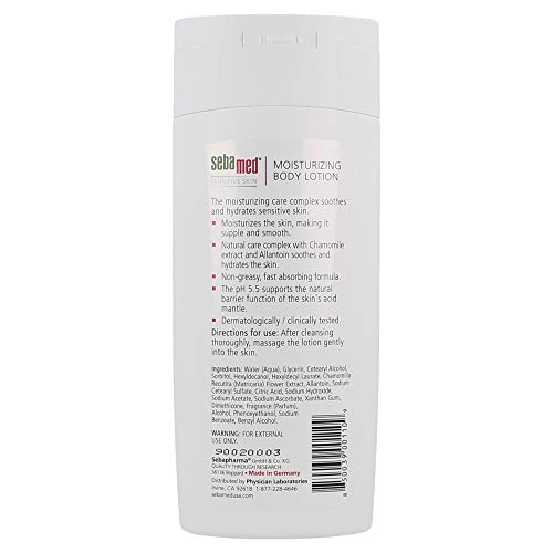 Sebamed Moisturizing Lotion pH 5.5 for Sensitive Skin Dermatologist Recommended Moisturizer 6.8 Fluid Ounces (200 Milliliters)