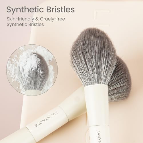 Cream White 13-in-1 Dual-Ended Makeup Brush Set with Sponge - Compact & Travel-Friendly