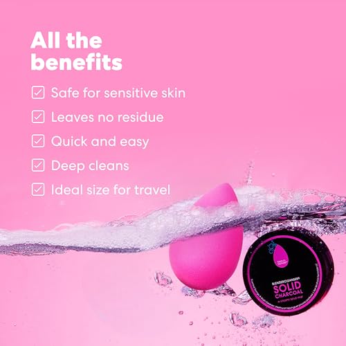 Makeup Sponge & Brush Cleaning Set - Pink Beautyblender + Charcoal Solid Cleanser (OP Variation)