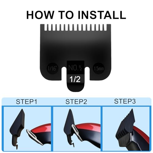 Compatible with Wahl 1/2 Clipper Guard,2 Pack Guards Replacement Fits for Wahl 1/16 Clipper Guard,Attachment Number #1/2-1/16''(1.5mm),Black.